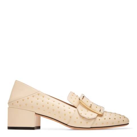 BALLY Nude Leather Studded Janelle Pumps