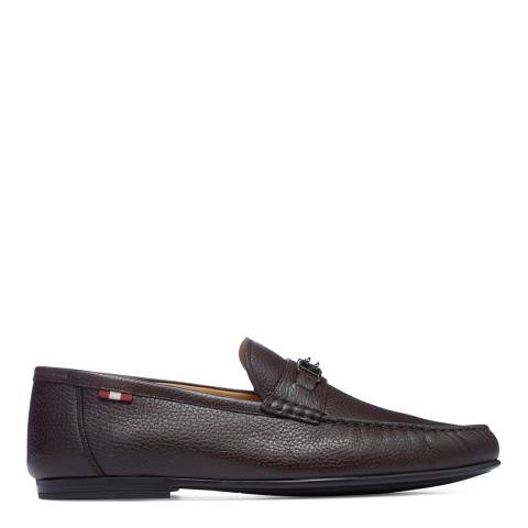 BALLY Coffee Leather Crilton Moccassins
