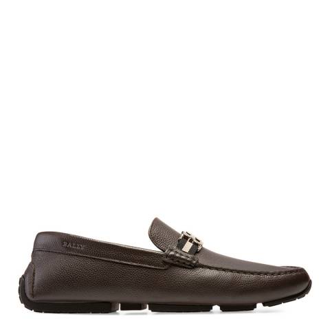 BALLY Wide Fit Brown Leather Pisan Driving Shoes