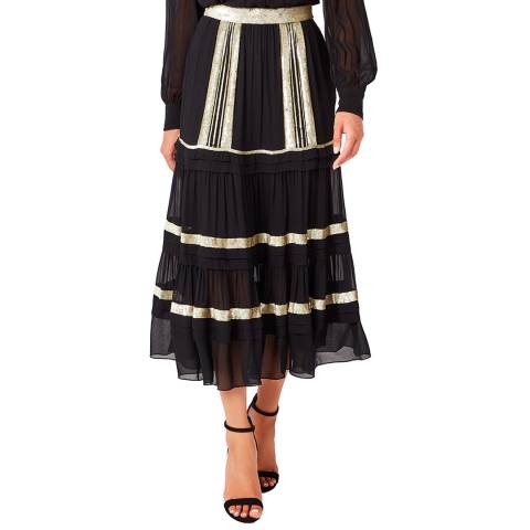 Temperley London Black Sable Midi Length Skirt
