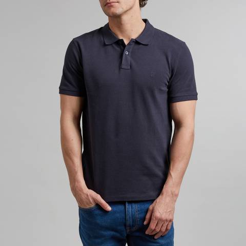 Wrangler Navy Wrangler Cotton Polo Shirt 