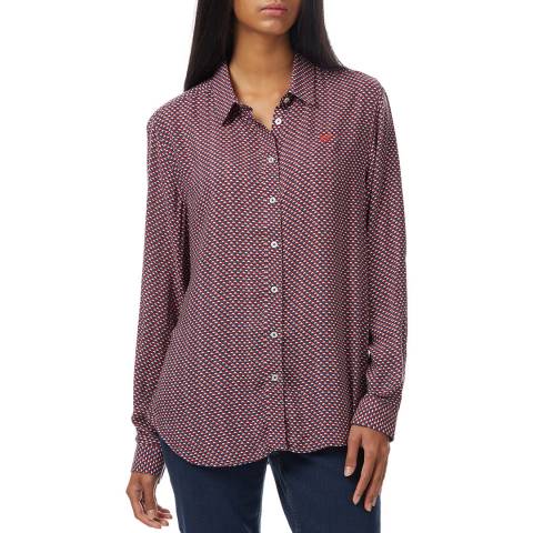 Crew Clothing Red Printed Cotton Shirt