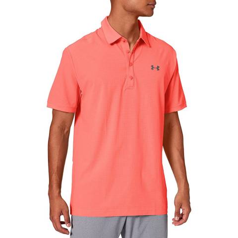 Under Armour Red Stretch Breathable Golf Polo Shirt 