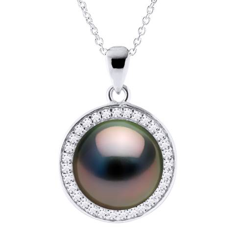 Atelier Pearls Tahiti Freshwater Pearl Pave Pendant Necklace