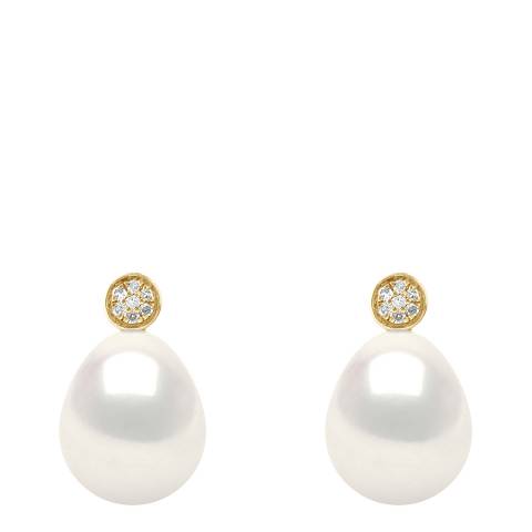 Atelier Pearls White Gold Freshwater Pearl Diamond Stud Earrings