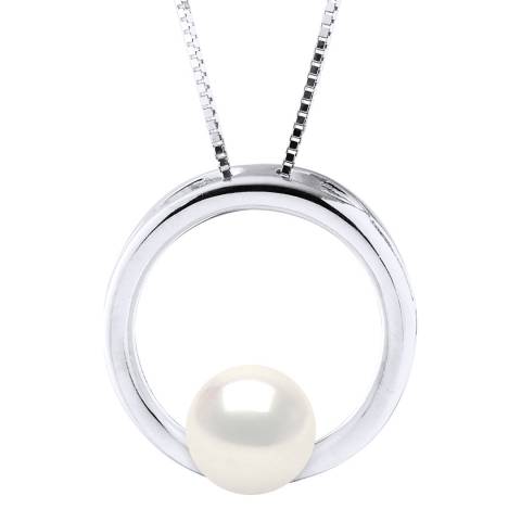 Atelier Pearls White Freshwater Pearl Hoop Necklace