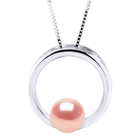Atelier Pearls Natural Pink Tahti Freshwater Pearl Hoop Necklace
