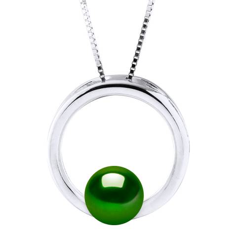 Atelier Pearls Malachite Green Freshwater Pearl Hoop Necklace