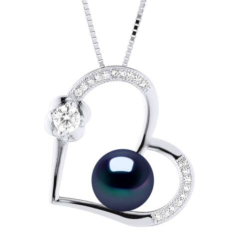 Atelier Pearls Black Pearl Heart Pendant Necklace