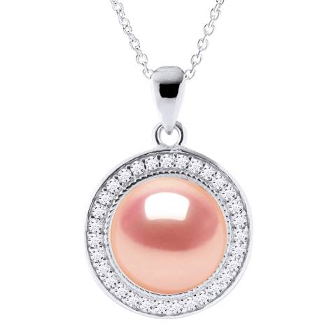 Atelier Pearls Pink Freshwater Pearl Pave Pendant Necklace