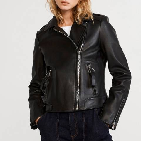 Claudie Pierlot Black Charmy Leather Jacket