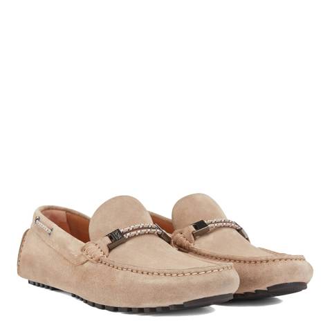 BOSS Taupe Elastic Snaffle Loafers