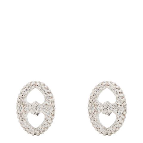 Kate Spade Silver Pave Duo Link Stud Earrings
