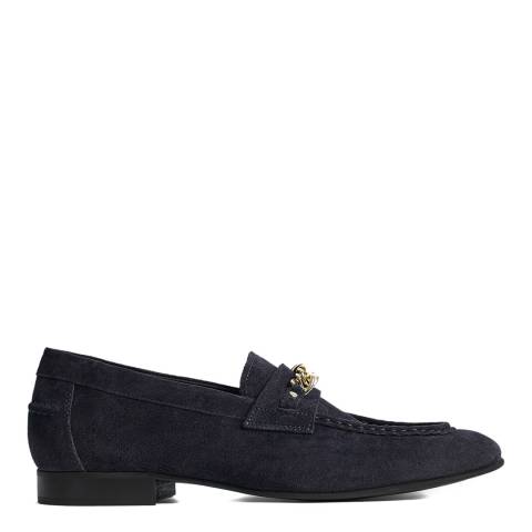 Reiss Navy Lex Suede Chain Calf Leather Loafer