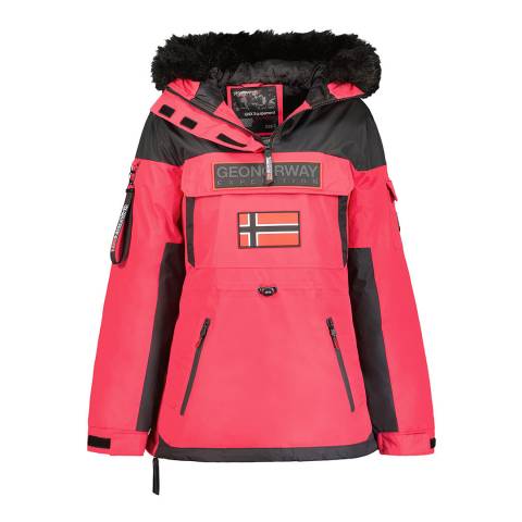 Geographical Norway Pink Hooded Waterproof Jacket 