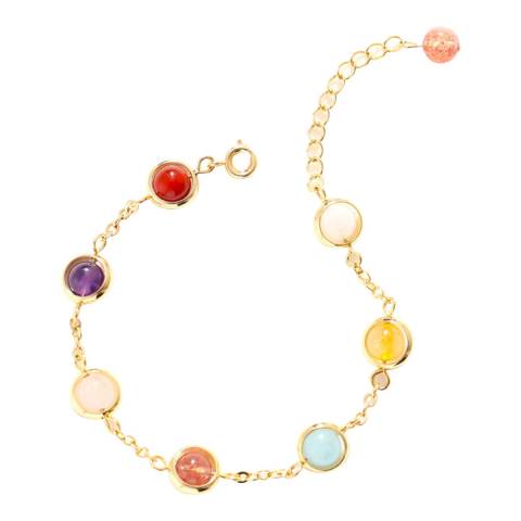 Chloe Collection by Liv Oliver 18k Gold Multi Gemstone Bracelet