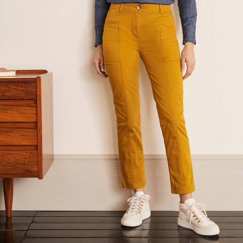Boden Mustard Cotton Chino Stretch Trousers