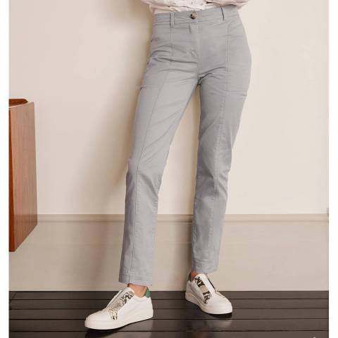 Boden Grey Cotton Chino Stretch Trousers