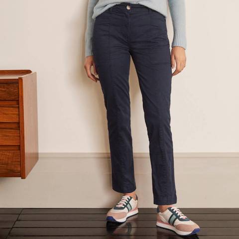 Boden Navy Cotton Chino Stretch Trousers 