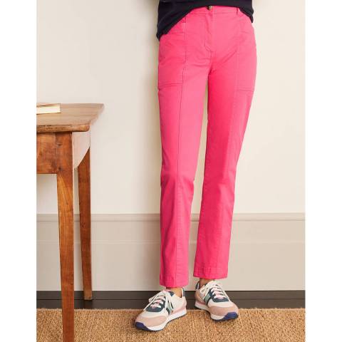 Boden Pink Cotton Chino Stretch Trousers