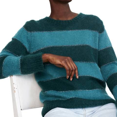 Gerard Darel Green Stripe Knitted Jumper