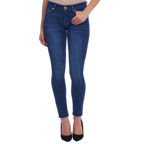 7 For All Mankind Blue The Skinny Slim Illusion Stretch Jeans