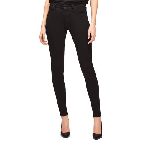 7 For All Mankind Black HW Skinny Stretch Jeans