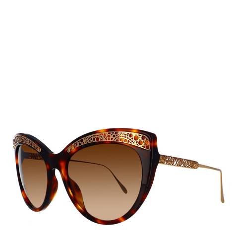 Chopard Women's Havana and Gold Chopard Sunglasses 56mm