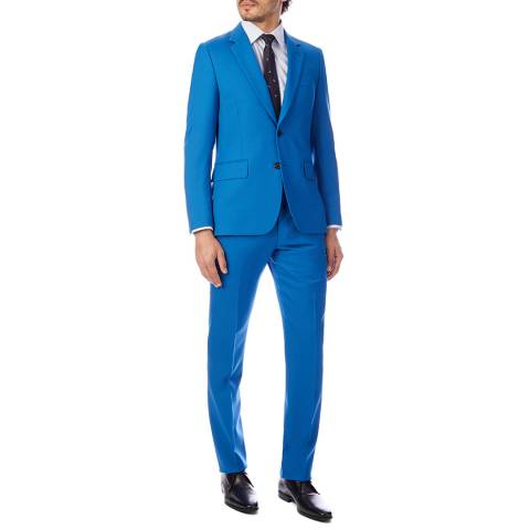 PAUL SMITH Blue Tailored Fit Two Button Wool Suit