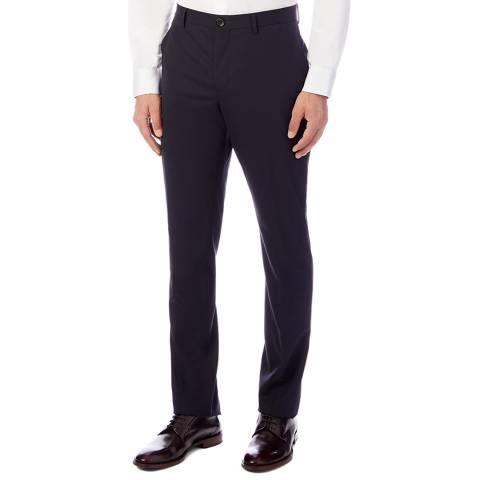 PAUL SMITH Navy Mid Fit Wool Blend Trousers