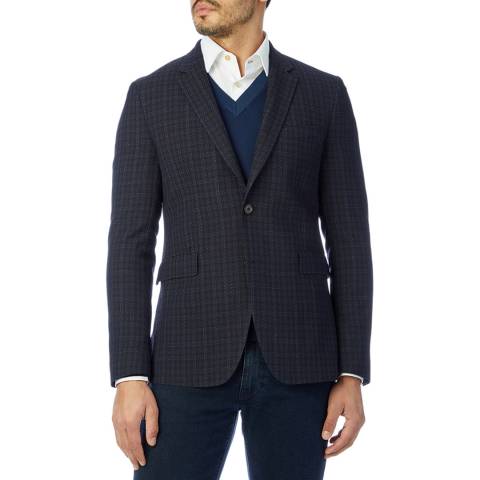 PAUL SMITH Charcoal Check Slim Fit Two Button Wool Jacket