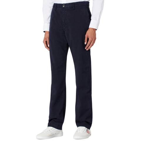 PAUL SMITH Navy Tapered Fit Stretch Chinos