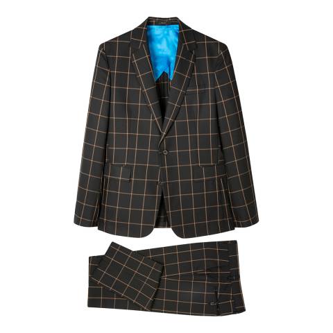 PAUL SMITH Black Checked Two Button Wool Suit