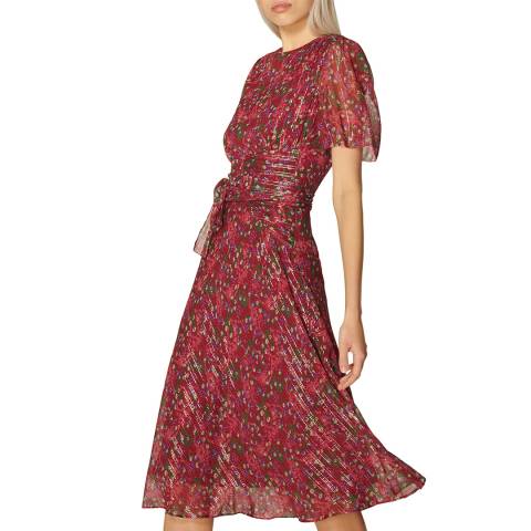 L K Bennett Red Eve Silk Blend Dress