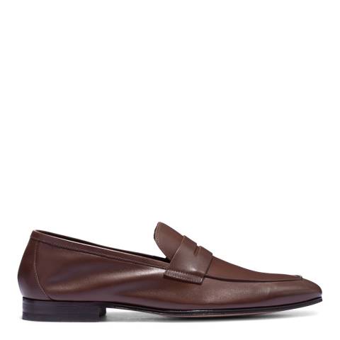 PAUL SMITH Dark Brown Leather Glynn Penny Loafers