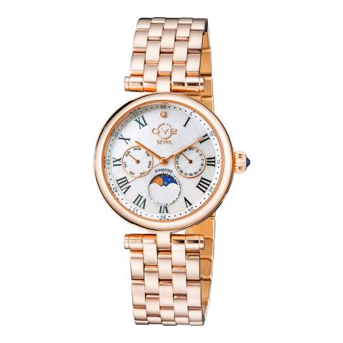 Gevril Women's Rose Gold GV2 Florence Mother of Pearl Dial Diamond Cut Watch