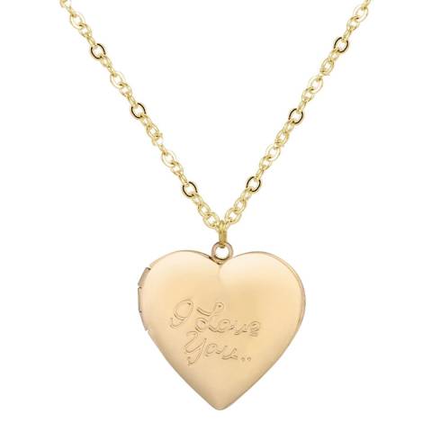 Liv Oliver 18K Gold Heart Locket "Love You" Necklace