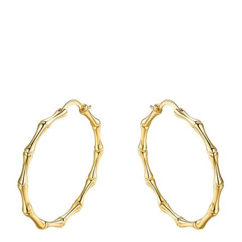Liv Oliver 18K Gold Bamboo Hoop Earrings