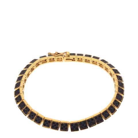 nOir 18K Gold Black Cz Stone Bracelet