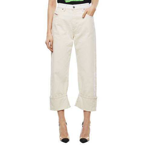 Diesel White Reggy Cropped Jeans