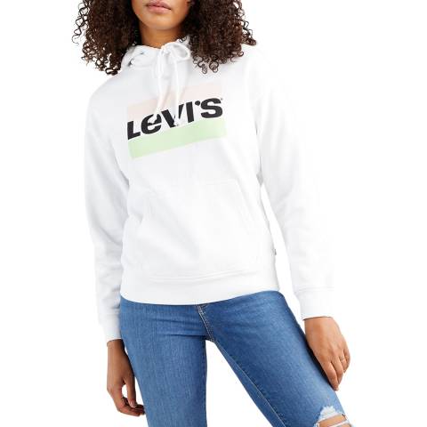 Levi's White Graphic Standard Cotton Hoodie