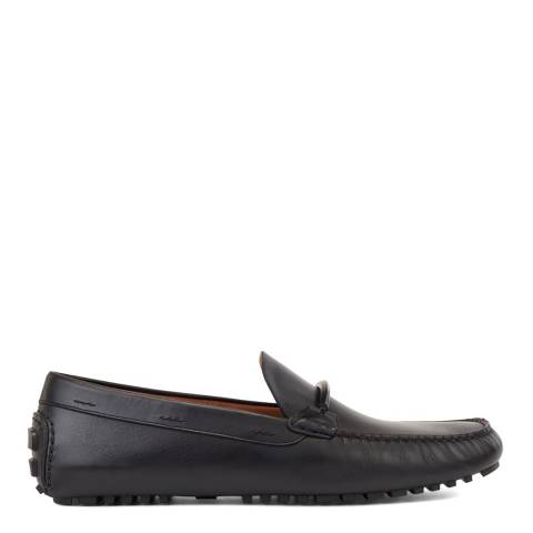 BOSS Black Leather Driver Moccassins