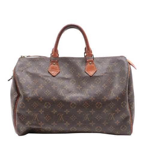 Louis Vuitton Vintage Brown Speedy 35 Shoulder Bag
