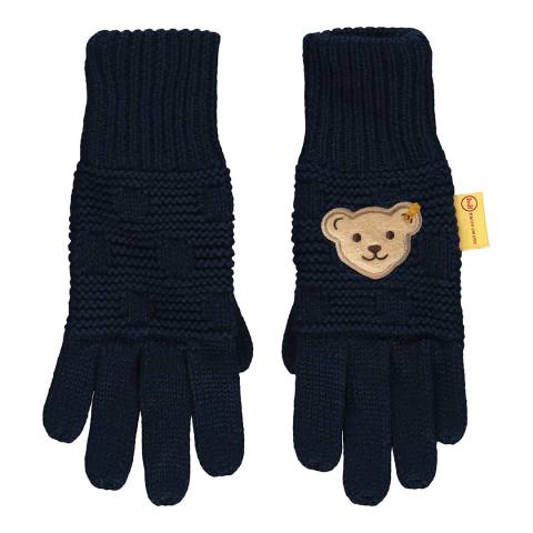 Steiff Navy Cable Knit Gloves