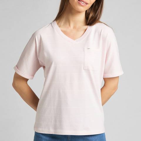 Lee Jeans Lilac V Neck Cotton T-Shirt