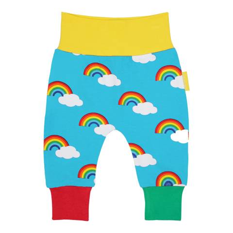 Toby Tiger Turquoise Organic Rainbow Print Yoga Pants