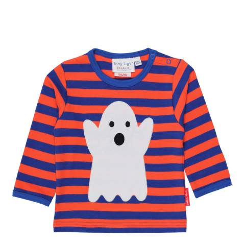 Toby Tiger Multicoloured Organic Ghost Applique LS T-Shirt