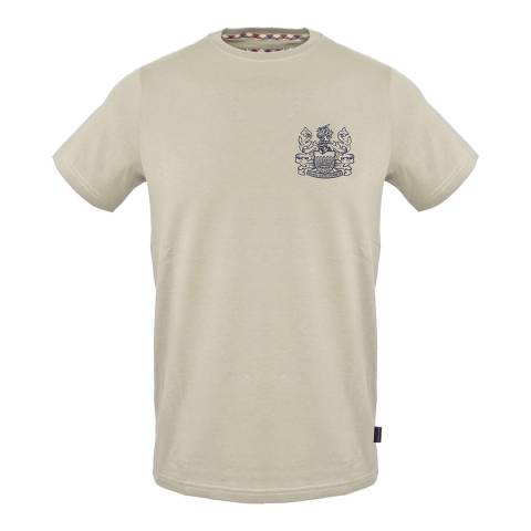 Aquascutum Sand Small Crest Cotton T-Shirt