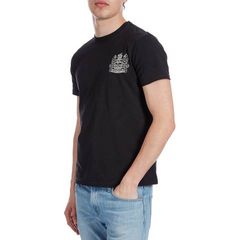 Aquascutum Black Small Crest Cotton T-Shirt