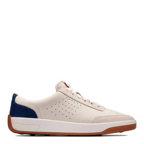 Clarks White/Blue Hero Air Lace Sneakers